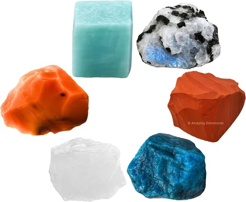 Vista 29 de Amazing Gemstone Cristales para manifestación de ansiedad, juego de 6 cristales curativos de amatista, sodalita, labradorita, angelita, granate
