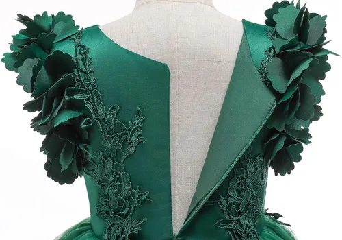Vista 7 de Weileenice Vestido de encaje para niña de flores, para boda, Navidad, fiesta