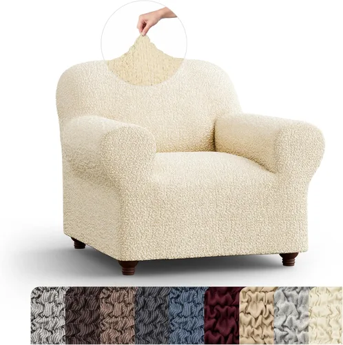 Vista 36 de PAULATO BY GA.I.CO. Funda elástica para sillón – Funda de sofá – Funda de sofá biplaza – Protector lavable de ajuste de forma de 1 pieza para Beige