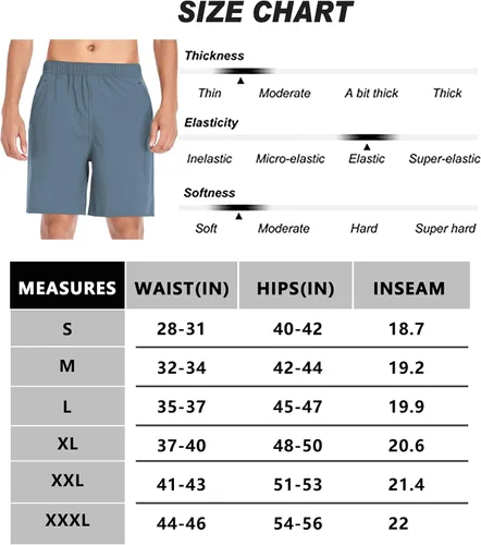 Vista 7 de Selovzz Pantalones cortos de gimnasio para hombre, de secado rápido, para correr, entrenamiento o entrenamiento casual, con bolsillos con cremallera