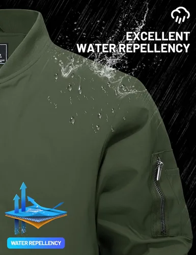 Vista 4 de TACVASEN Chaquetas bomber para hombre, chaqueta acolchada térmica, resistente al agua, abrigos de invierno cálidos