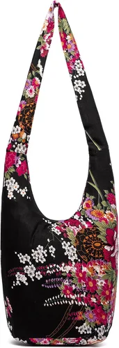 Vista 60 de Bolsa de hombro para mujer, de lona en estilo hippie/bohemio para llevar cruzada al hombro, disponible en diferentes colores y estampados