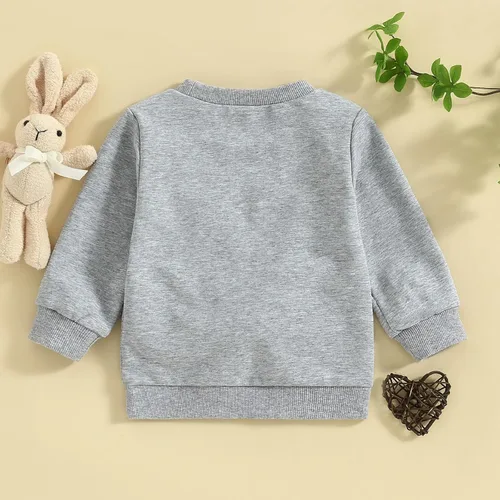 Vista 20 de Traje de San Valentín para bebé, niña, niño, traje de San Valentín, sudadera de manga larga con estampado de corazón