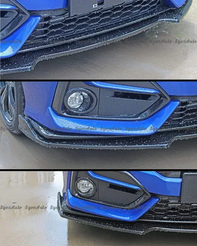 Vista 6 de Se adapta a Honda Civic Hatchback 2016-2021 y Si JDM GLOSS BLACK PARACHOQUES DELANTEROS