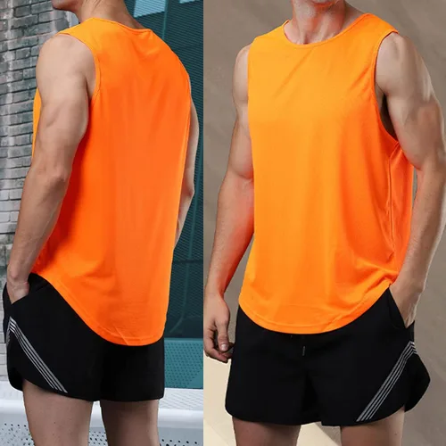 Vista 4 de Mlgaril Camiseta sin mangas para hombre, de secado rápido, para gimnasio, ligera, transpirable, para entrenamiento, fisicoculturismo, fitness