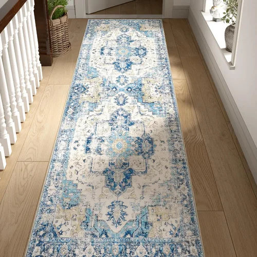 Vista 72 de jinchan Alfombra de Área 2x3 pies Alfombra Vintage de Entrada Lavable Bohemia Tapete Interior para Puerta Medallón Floral Tapete Pequeño para Puerta