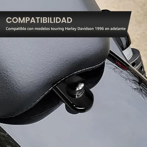Vista 5 de Cromo plateado para perno de asiento Harley Perno/tornillo de acero inoxidable con cubierta de perilla de montaje Compatible con Harley-Davidson