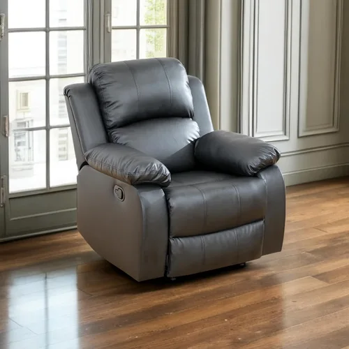Vista 19 de Juego de sala de Estar reclinable de 3 piezas, juego de sofá reclinable Manual para conjunto de muebles de sala de Estar, con consola de Rojo