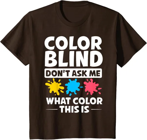 Vista 6 de Color Blind Camiseta Test Funny Glasses Visions, Negro