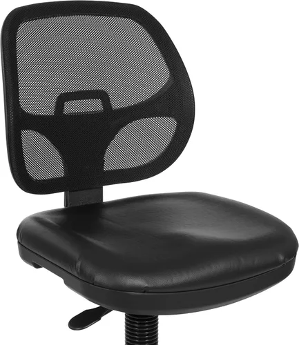 Vista 7 de Silla con respaldo de malla de lujo con pie ajustable, Metal, Multicolor