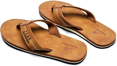 Vista 2 de Quickshark Sandalias de cuero para hombre, con soporte de arco, para playa