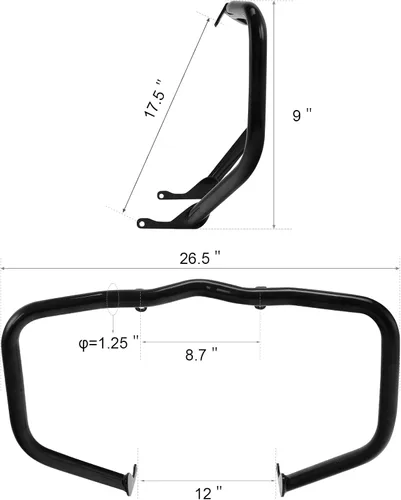 Vista 2 de TCT-MOTORPARTS Barra de protección de motor de carretera negra para Harley Sportster S RH1250S 2021-2025; Nightster RH975 2022-2025; Nightster