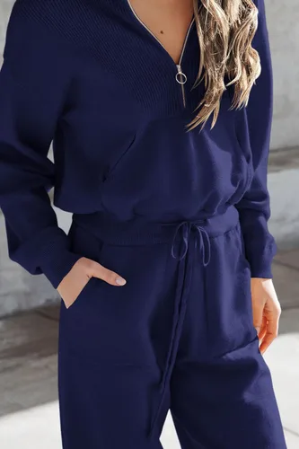 Vista 20 de PRETTYGARDEN Conjunto de suéter de 2 piezas para mujer, sudadera con cremallera, pantalones deportivos, ropa casual