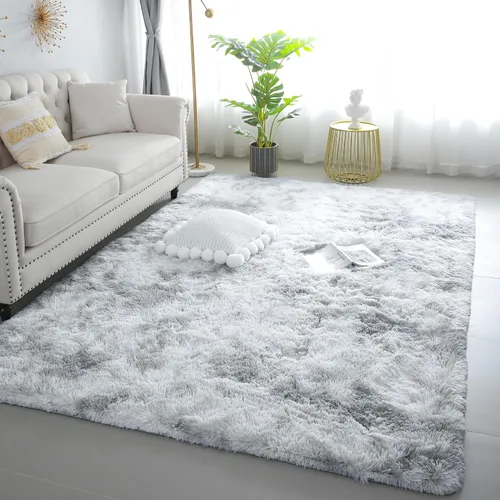 Vista 17 de KICHOWUA - Tapete grueso y esponjoso de 3 x 5 pies, color negro, ultrasuave, lavable, antideslizante, acogedor y peludo, para sala, dormitorio