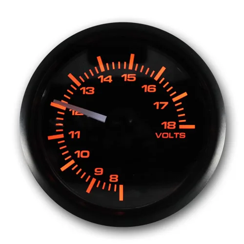Vista 3 de MOTOR METER RACING Medidor de voltímetro de la serie MGS de 52mm de 2-1/16 Esfera negra bisel negro