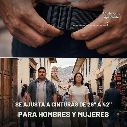 Vista 6 de Zero Grid Cinturón de seguridad de viaje negro, bolsillos ocultos