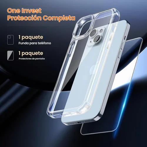 Vista 5 de TAURI - Funda para iPhone 15 Plus, compatible con MagSafe, transparente A-Magnético Transparente