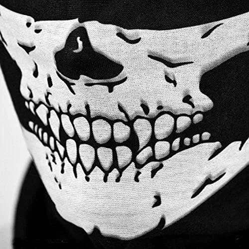 Vista 3 de 4 máscaras de calavera para la cabeza, bandana para Halloween, pasamontañas, transpirables, polaina para el cuello, bufanda para montar