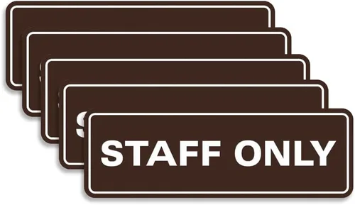 Vista 57 de All Quality Letrero estándar para pared o puerta Fácil instalación Señales de trabajo de oficina Seguridad mejorada – Negro – Pequeño
