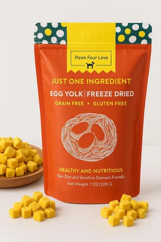 Vista 4 de Golosinas orgánicas de huevo liofilizadas para perros y gatos, 100% huevo de un solo ingrediente, sin granos, sin gluten, nutrición alta