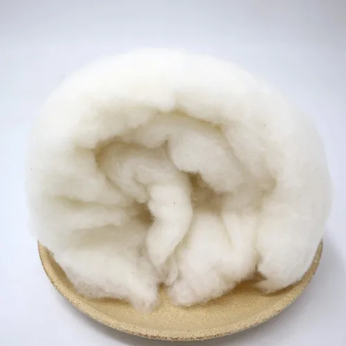 Vista 4 de Ivie Fibra de bateo de algodón orgánico de lujo blanco natural para relleno (algodón peinado 2 libras)