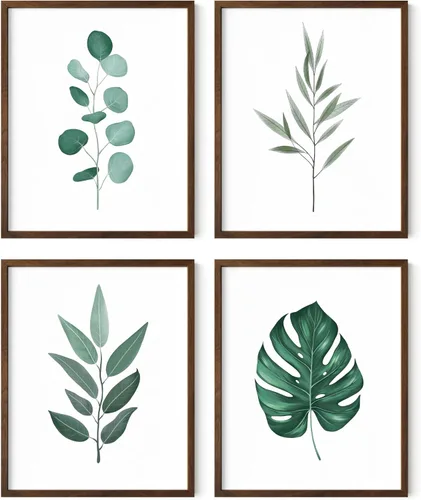 Vista 51 de HAUS AND HUES Arte de pared floral gris, juego de 4 pósteres de plantas para pared vintage, impresiones botánicas, cuadros de flores en blanco