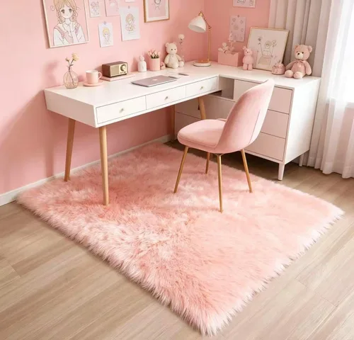 Vista 18 de Alfombra de piel sintética de 2 x 6 pies, color beige, lavable a máquina, súper suave, esponjosa, alfombra de piel de oveja mullida para dormitorio
