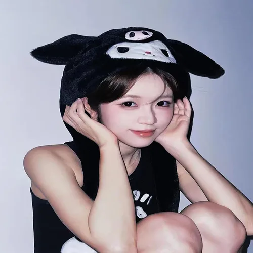 Vista 6 de Gorro de salto con orejas de Kawaii en movimiento, lindo gorro mullido de dibujos animados suave y cálido para el invierno, sombreros de felpa