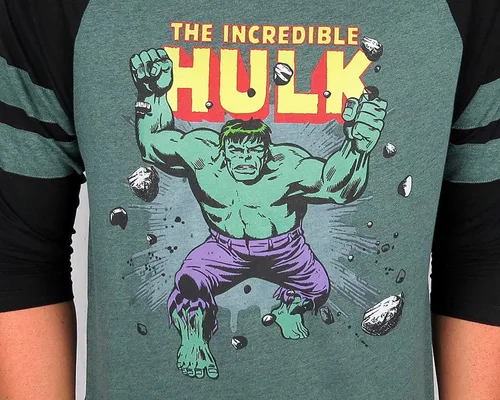 Vista 3 de Hulk Vintage Graphic Varsity - Fútbol americano manga 34 Raglan