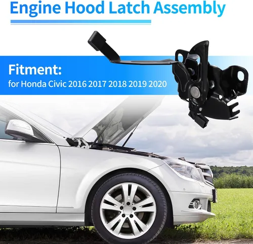 Vista 4 de X AUTOHAUX 74120-TBA-A01 Cerradura de Gancho para Capó del Motor de Coche para Honda Civic EX/EX-L/EX-T/LX/Si/Sport/Sport Touring/Touring 2016-2020