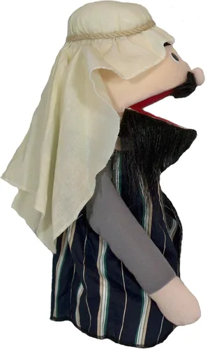 Vista 3 de Marioneta de hombre pobre de la Biblia de 18 pulgadas, cabello negro