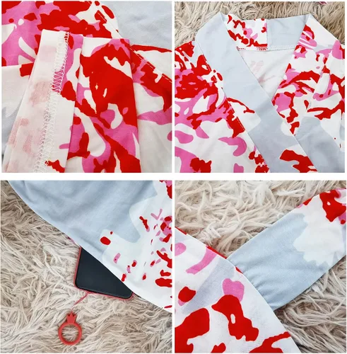 Vista 3 de SUFEINI Conjunto de bata de maternidad y manta de bebé a juego, bata de mamá con manta de recepción para niñas y niños
