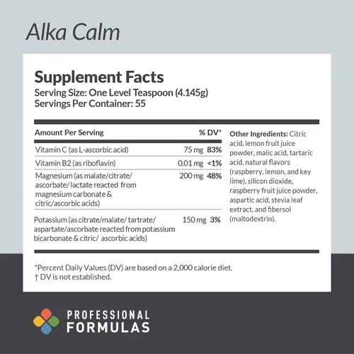 Vista 3 de Professional Formulas Alka Calm – Polvo efervescente de magnesio y potasio con vitamina C – Apoya la hidratación, la relajación muscular, la función