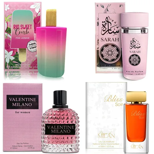 Vista 23 de A CENTER Juego de perfume de 4 piezas para mujer, set de regalo
