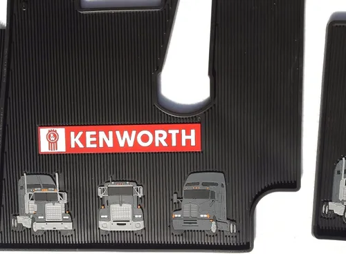 Vista 2 de Alfombrillas de goma negras para Kenworth T440 470 600 660 800 W900 OEM con logotipo compatible con 2006-2021 (ver modelo/años a continuación)