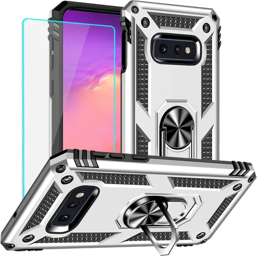 Vista 13 de Funda para Samsung Galaxy S10e: Galaxy S10e con protector de pantalla - Fundas protectoras de grado militar con soporte de anillo de dedo
