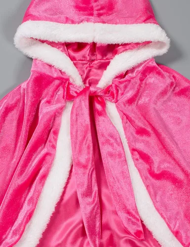 Vista 8 de Party Chili Fur Princess Hooded Cape Cloaks Costume for Girls Dress Up