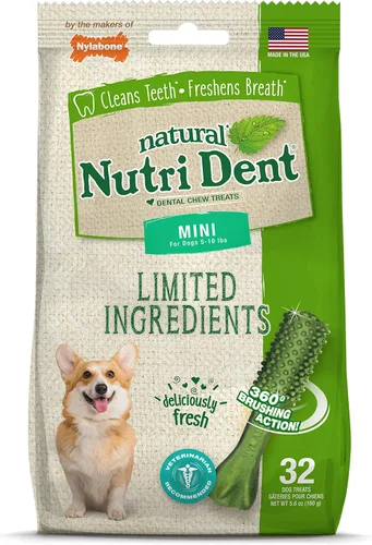 Vista 17 de Nylabone Nutri Dent Dog Dental Chews - Limpieza natural de dientes y ambientador de aliento - Golosinas dentales para perros - Sabor Filet Mignon