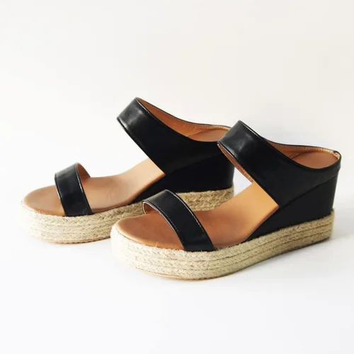 Vista 4 de NOLDARES Sandalias para mujer, alpargatas con soporte de arco de pajilla, sandalias de cuña de moda casuales