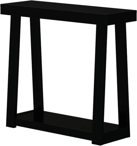 Vista 6 de Plank+Beam Mesa consola clásica con estante - 36 pulgadas, color negro
