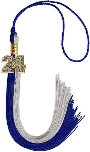 Vista 206 de Endea Graduation Borla de doble color con dije dorado (negro/oro brillante, 2022)