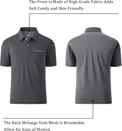 Vista 36 de V VALANCH Polo de golf de manga corta para hombre, estilo casual, con cuello que absorbe la humedad