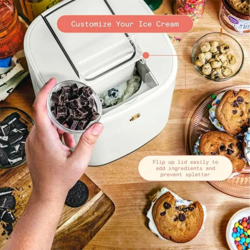 Vista 6 de Máquina eléctrica de helados de 1.5 cuartos de galón con pantalla táctil, temporizador digital, helados caseros, máquina de helado y sorbete