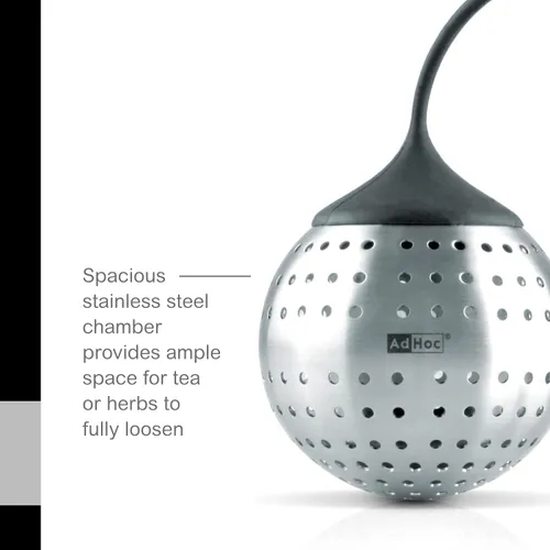 Vista 4 de AdHoc Spice Bomb - Infusor de especias – Accesorio de cocina para hierbas y té de hojas grandes – Inserto infusor de acero inoxidable con cierre