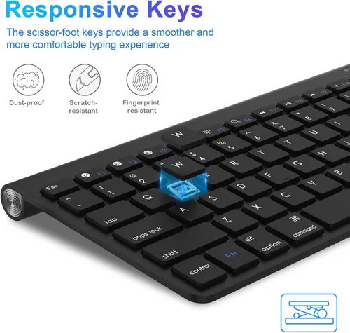 Vista 3 de cimetech Teclado y mouse Bluetooth para Mac, combo de teclado y mouse ultra delgado, teclado y mouse inalámbricos para Mac, MacBook ProAir, Mac