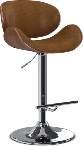 Vista 18 de SIMPLIHOME Marana - Taburete de bar giratorio ajustable, altura del asiento de 37 a 45 pulgadas, taburete tapizado en piel sintética vegana negra