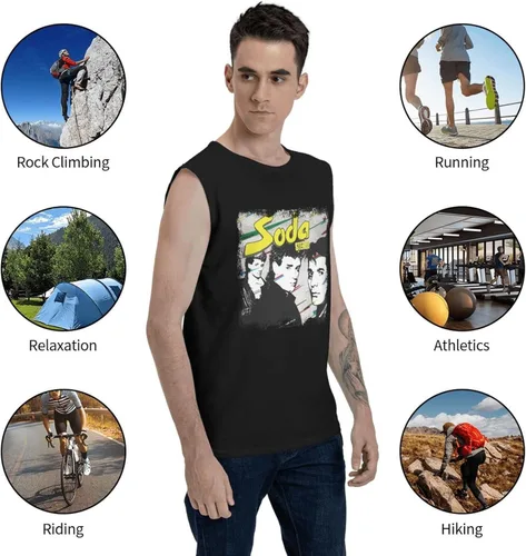 Vista 9 de Soda Stereo Soda Stereo Tank Top Shirt Mens Summer Sleeveless Casual Tops Fitness Vest