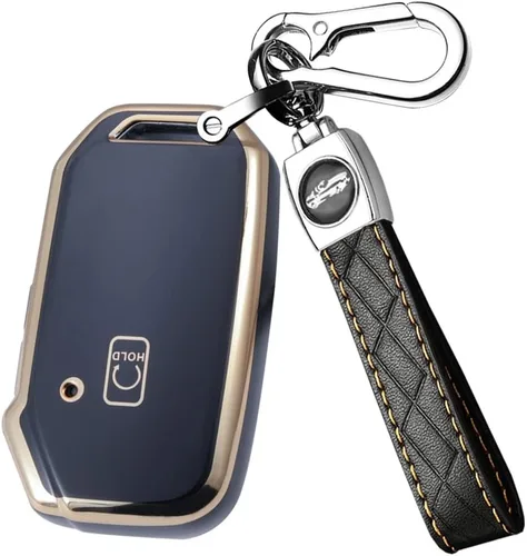 Vista 18 de ontto Llavero de 5 botones para llavero Kia Smart Remote con llavero para Sportage Stinger Cerato Ceed Forte TPU Key Bag Beige