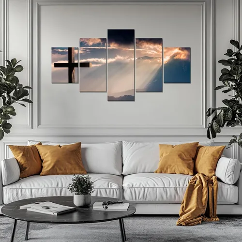 Vista 53 de Arte de Pared Cristiano Símbolo Religioso Cuadro Enmarcado Pintura de Cruz de Cristo Cruces Decoración de Pared Impresión en Lienzo de Cruz Póster