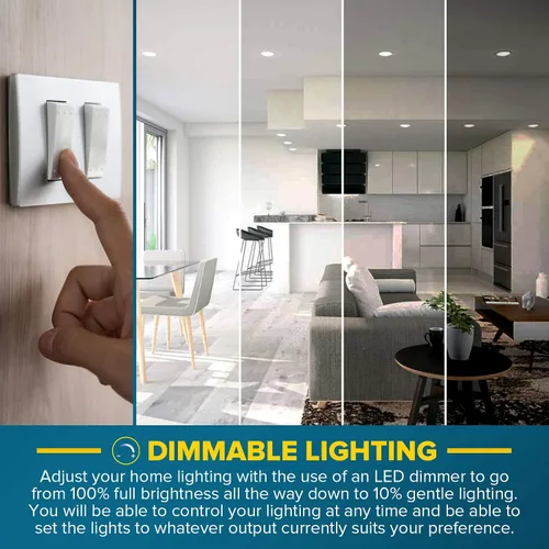 Vista 3 de SUNPERIAN Bombilla LED BR20, 6 W = 50 W, 2700 K blanco cálido, 550 lúmenes, bombillas de inundación regulables para latas empotradas, clasificación